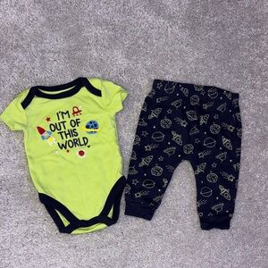 Kidgets Lime Green and Navy Blue Kids Matching Set